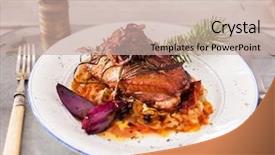  Presentation with duck - Presentation theme featuring roast duck background and a soft green colored foreground