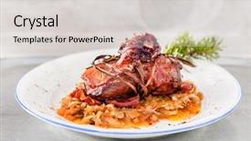  Presentation with duck - Cool new slide deck with roast duck backdrop and a light gray colored foreground