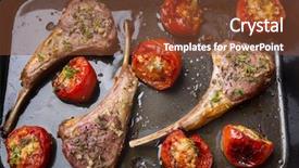  Presentation with retirement roast on presenation - Presentation design featuring roast lamb cutlets with roast background and a tawny brown colored foreground