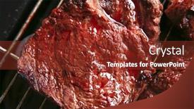  Presentation with bbq - Amazing slides having roast meat on bbq grid backdrop and a tawny brown colored foreground