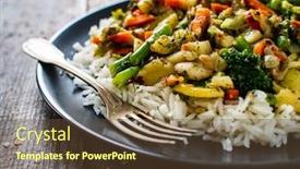  Presentation with rice - PPT layouts featuring roast-meat-white-rice background and a tawny brown colored foreground