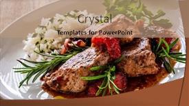  Presentation with beef pork chicken turkey - Slide set with roast-pork-loin-with-plums background and a coral colored foreground