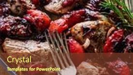  Presentation with sauce - Theme enhanced with roast-pork-loin-with-plums background and a  colored foreground