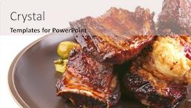  Presentation with ribs - Colorful theme enhanced with roast ribs on old style backdrop and a lemonade colored foreground