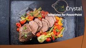  Presentation with roast sirloin beef - Slide deck enhanced with roast-slow-cook-angus-sirloin background and a dark gray colored foreground