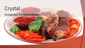  Presentation with sauces - Audience pleasing slide deck consisting of roast steak and two red hot sauces backdrop and a lemonade colored foreground