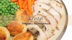  Presentation with breast - Theme having roast-stuffed-chicken-breast background and a coral colored foreground