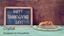  Presentation with rustic chalkboard - Amazing slide set having roast turkey in a tray backdrop and a mint green colored foreground