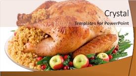  Presentation with retirement roast on presenation - PPT layouts with roast turkey background and a coral colored foreground