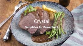  Presentation with sauce - Cool new presentation theme with roast-venison-in-burgundy-sauce backdrop and a coral colored foreground