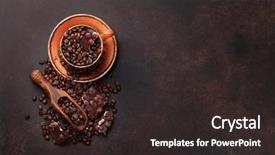  Presentation with coffee chocolate - Colorful slides enhanced with roasted beans and chocolate backdrop and a wine colored foreground