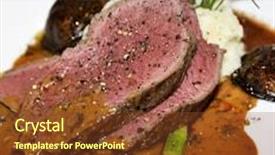  Presentation with asparagus - PPT layouts having roasted-beef-with-mashed-potatoes background and a tawny brown colored foreground