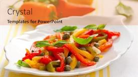  Presentation with pepper - Audience pleasing presentation theme consisting of red peppers yellow peppers - roasted bell pepper salad backdrop and a yellow colored foreground