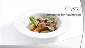  Presentation with dining restaurant - Slide deck with roasted-boletus-or-porcini-mushrooms background and a white colored foreground