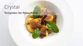  Presentation with dining restaurant - Amazing theme having roasted-boletus-or-porcini-mushrooms backdrop and a white colored foreground