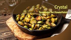  Presentation with sprouts and pulses - Colorful PPT theme enhanced with roasted brussles sprouts backdrop and a tawny brown colored foreground