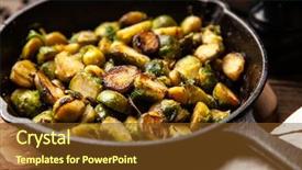  Presentation with sprout - Colorful presentation theme enhanced with roasted brussles sprouts backdrop and a tawny brown colored foreground