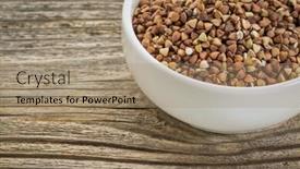  Presentation with wood wood grain - Amazing PPT layouts having roasted-buckwheat-grain-kasha backdrop and a coral colored foreground