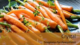  Presentation with black baby - Colorful presentation theme enhanced with roasted buttered baby carrots backdrop and a gold colored foreground