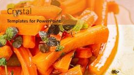  Presentation with olive oil - Presentation theme featuring roasted-carrot-with-olive-oil background and a gold colored foreground