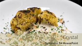  Presentation with international food - Cool new slide set with roasted-cauliflower-with-parmesan backdrop and a coral colored foreground