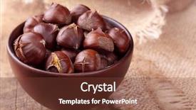  Presentation with wooden - Theme featuring roasted chestnuts on wooden background background and a  colored foreground