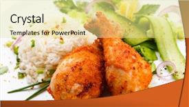  Presentation with roasted chicken - Colorful slide set enhanced with roasted chicken drumsticks and vegetables backdrop and a blonde colored foreground