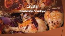  Presentation with roasted chicken - Cool new presentation theme with roasted chicken drumsticks homemade roasted chicken legs with spices backdrop and a tawny brown colored foreground