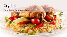  Presentation with roasted chicken - Cool new theme with roasted chicken drumsticks white rice backdrop and a lemonade colored foreground