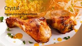 Presentation with basmati rice white rice rice - Beautiful slide set featuring roasted chicken drumsticks white rice backdrop and a gold colored foreground