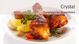  Presentation with roasted chicken - PPT theme featuring roasted chicken drumsticks background and a lemonade colored foreground