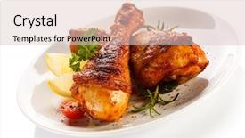  Presentation with roasted chicken - Cool new PPT layouts with roasted chicken drumsticks backdrop and a lemonade colored foreground