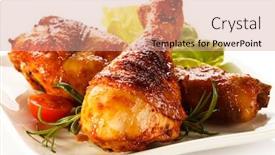  Presentation with roasted chicken - Theme with getting ready for ice skating background and a light gray colored foreground