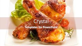  Presentation with roasted chicken - Theme enhanced with roasted-chicken-drumsticks background and a crimson colored foreground