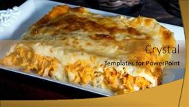  Presentation with roasted chicken - Cool new presentation theme with roasted-chicken-lasagna-with-mozzarella backdrop and a gold colored foreground