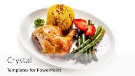  Presentation with roasted chicken - Presentation theme consisting of roasted-chicken-leg-with-rice background and a white colored foreground