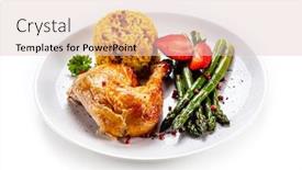  Presentation with roasted chicken - Colorful presentation theme enhanced with roasted-chicken-leg-with-rice backdrop and a lemonade colored foreground