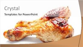  Presentation with roasted chicken - Theme enhanced with roasted chicken legs on white background background and a white colored foreground