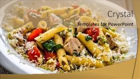  Presentation with roasted chicken - PPT theme having roasted-chicken-nuggets-cherry-tomatoes background and a  colored foreground