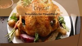  Presentation with roasted chicken - PPT theme enhanced with roasted-chicken-poultry-with-fried background and a yellow colored foreground