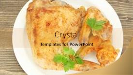  Presentation with roasted chicken - Slides with roasted-chicken-wings-and-leg background and a  colored foreground