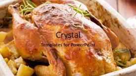  Presentation with roasted chicken - Amazing presentation design having roasted chicken with potato backdrop and a red colored foreground