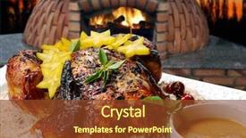  Presentation with roasted chicken - Colorful presentation theme enhanced with roasted chicken in the wood backdrop and a tawny brown colored foreground