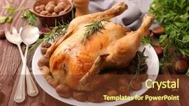  Presentation with roasted chicken - Beautiful presentation featuring roasted chicken backdrop and a tawny brown colored foreground