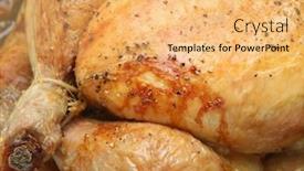  Presentation with roasted chicken - Beautiful presentation featuring roasted chicken backdrop and a yellow colored foreground