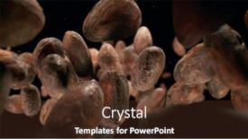  Presentation with cocoa beans - PPT theme featuring roasted-cocoa-beans-flying background and a tawny brown colored foreground