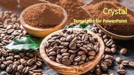  Presentation with coffee beans - Presentation design with roasted coffee beans and ground background and a tawny brown colored foreground