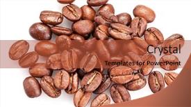  Presentation with coffee beans - Beautiful presentation theme featuring roasted coffee beans and isolated backdrop and a  colored foreground