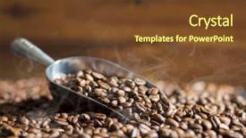  Presentation with sack of coffee beans - Cool new presentation with roasted coffee beans and metal backdrop and a tawny brown colored foreground