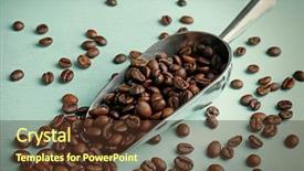 Presentation with coffee beans - Presentation design enhanced with roasted coffee beans and metal background and a tawny brown colored foreground